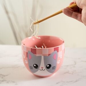 Cute Pink Cat Bowl